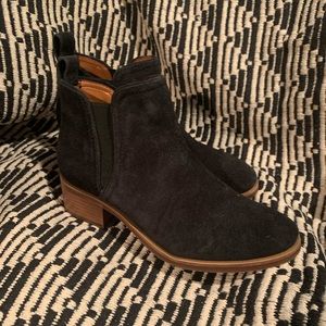 Lucky Brand Black Suede Bootie Size 7